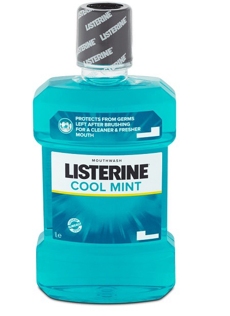 Listerine ustní voda 1l Cool Mint | Kosmetické a dentální výrobky - Dentální hygiena - Ústní vody